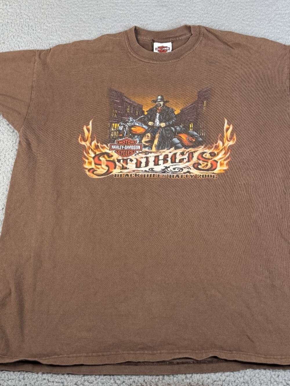 HARLEY DAVIDSON T Shirt Mens XL‎ Brown Sturgis Black Hills Rally 2006 Vintage